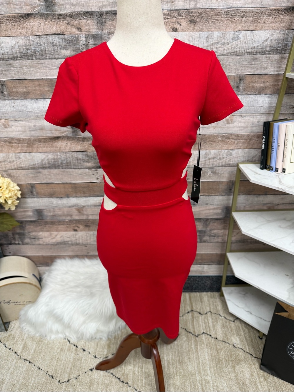 Lulu's Red Cutout Midi Dress